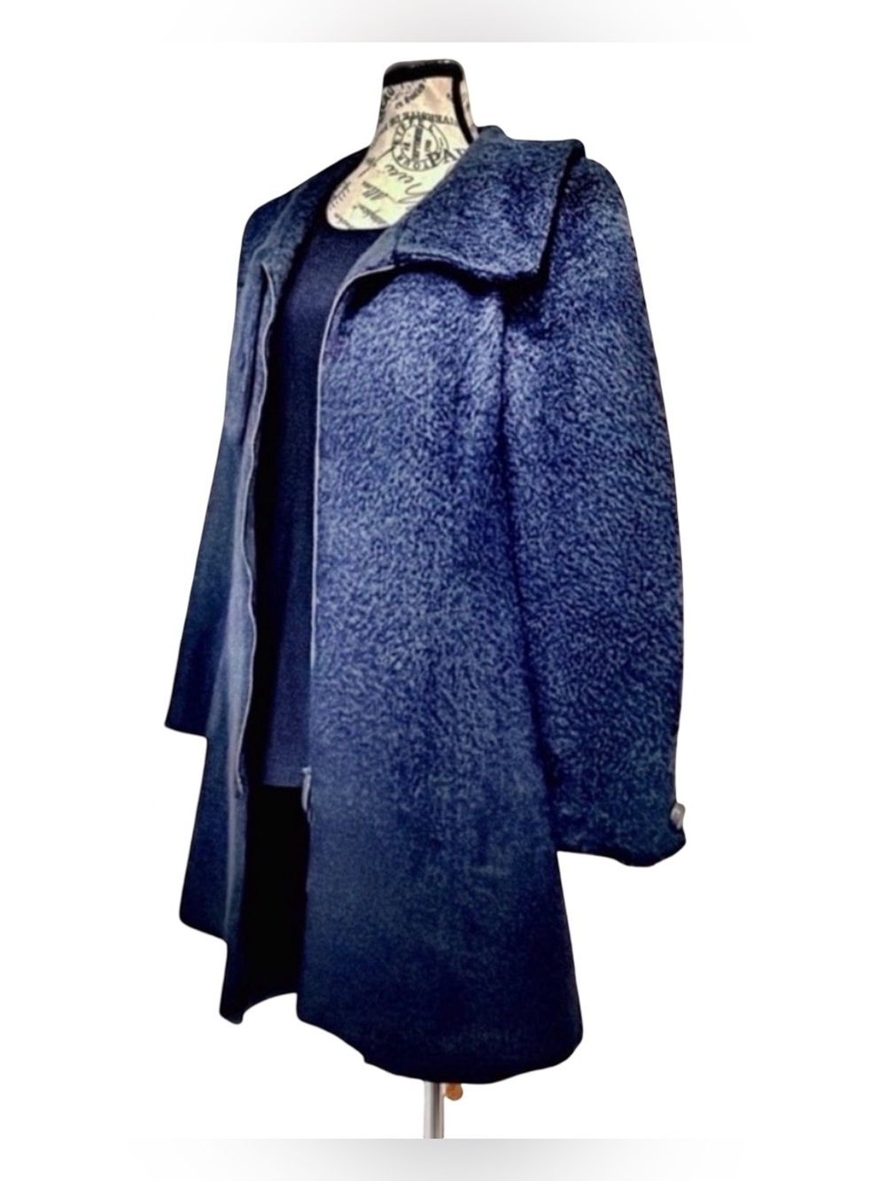 Zenobia Alpaca Wool Coat | Oversized Shawl Collar | Size 8 - Picture 6 of 15